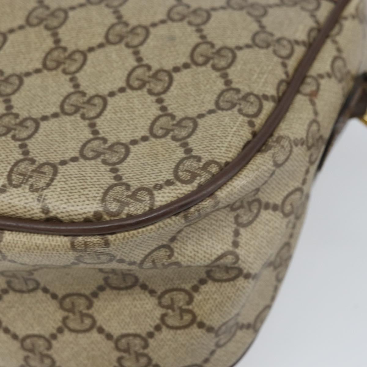 GUCCI GG Supreme Web Sherry Line Bag PVC Beige Gold 89 02 077 Auth 170108