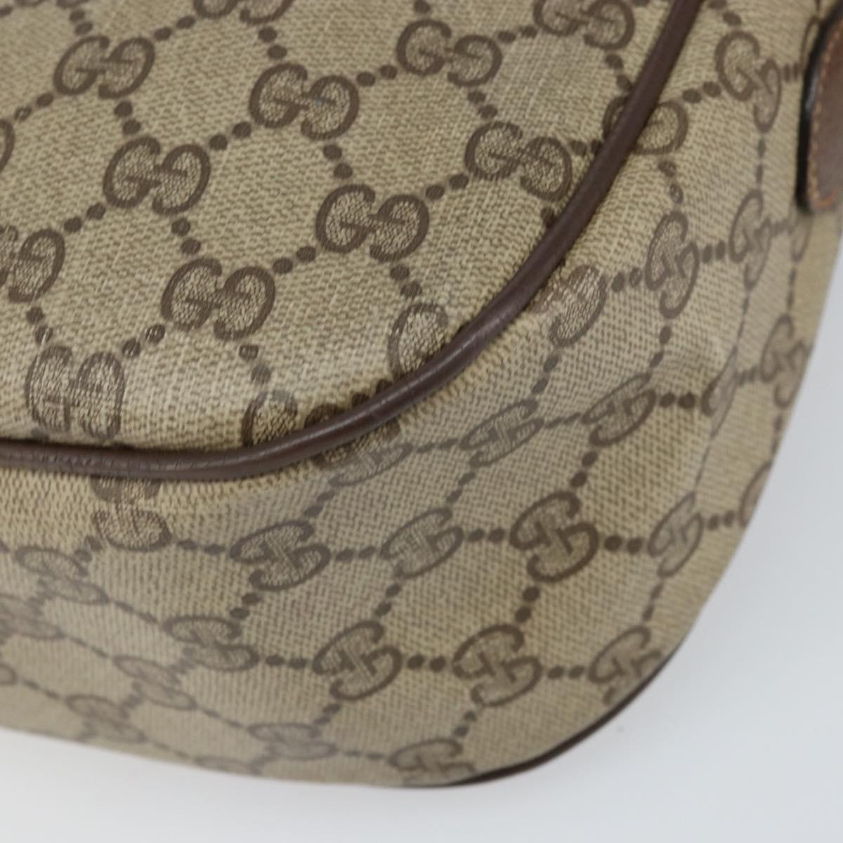 GUCCI GG Supreme Web Sherry Line Bag PVC Beige Gold 89 02 077 Auth 170108