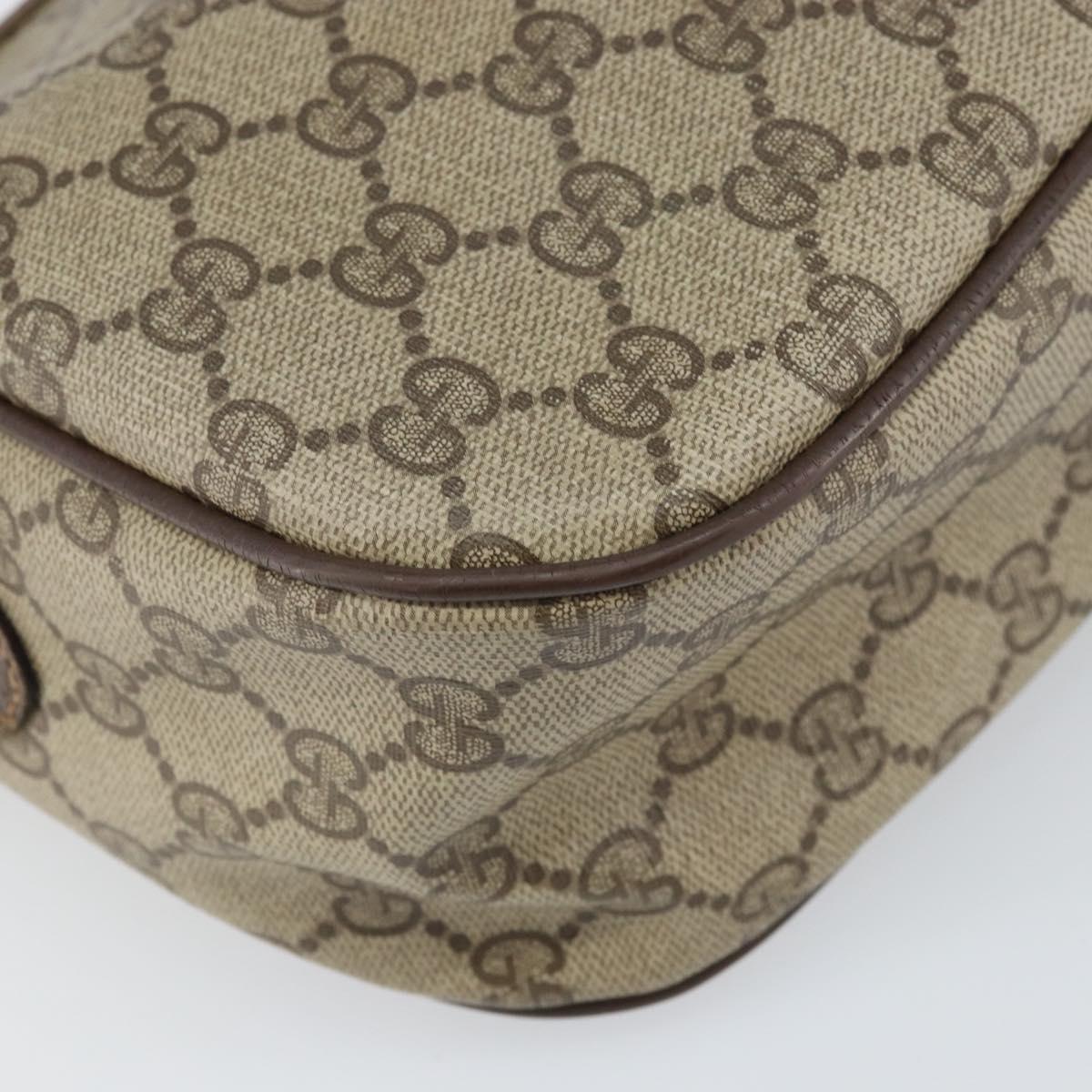 GUCCI GG Supreme Web Sherry Line Bag PVC Beige Gold 89 02 077 Auth 170108