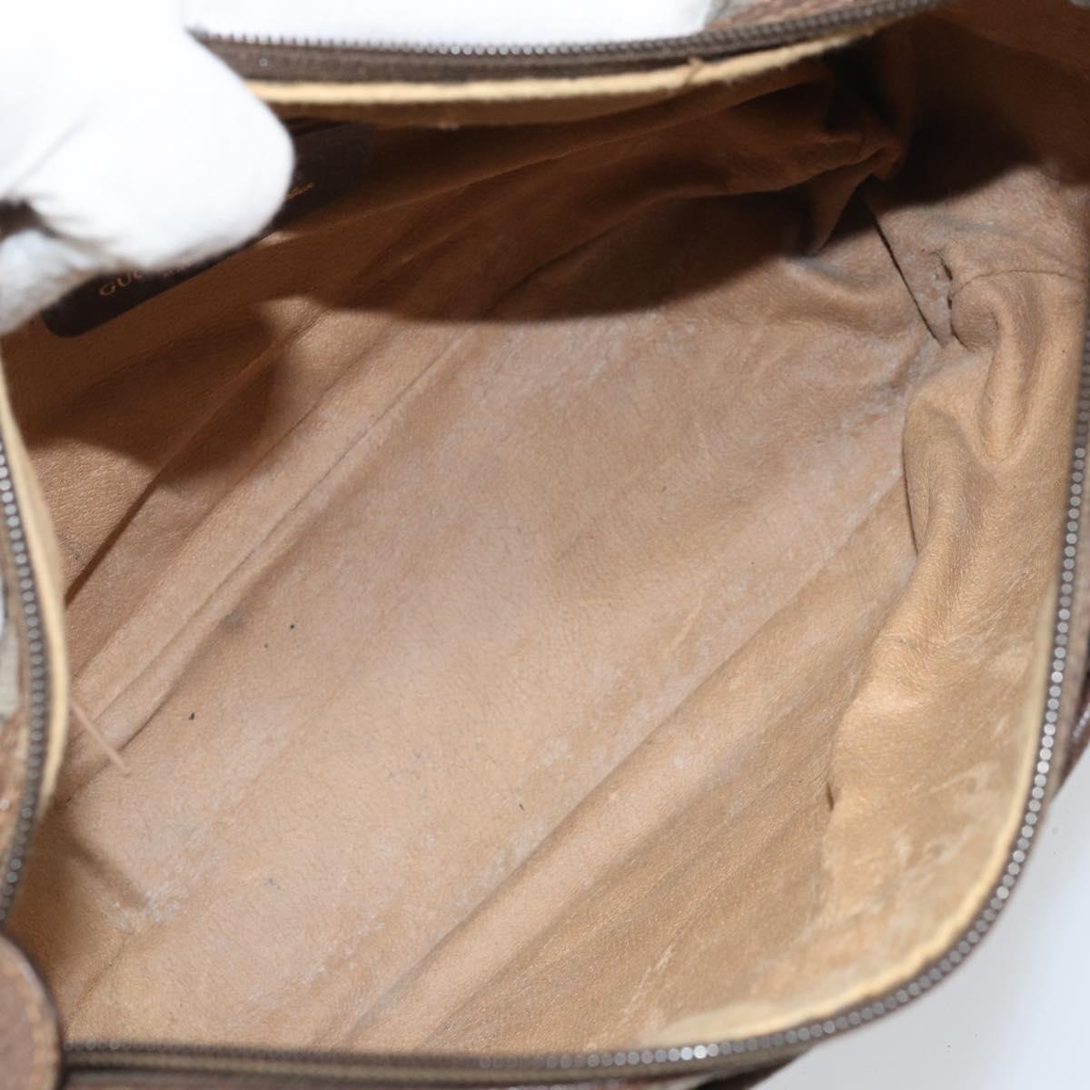 GUCCI GG Supreme Web Sherry Line Bag PVC Beige Gold 89 02 077 Auth 170108