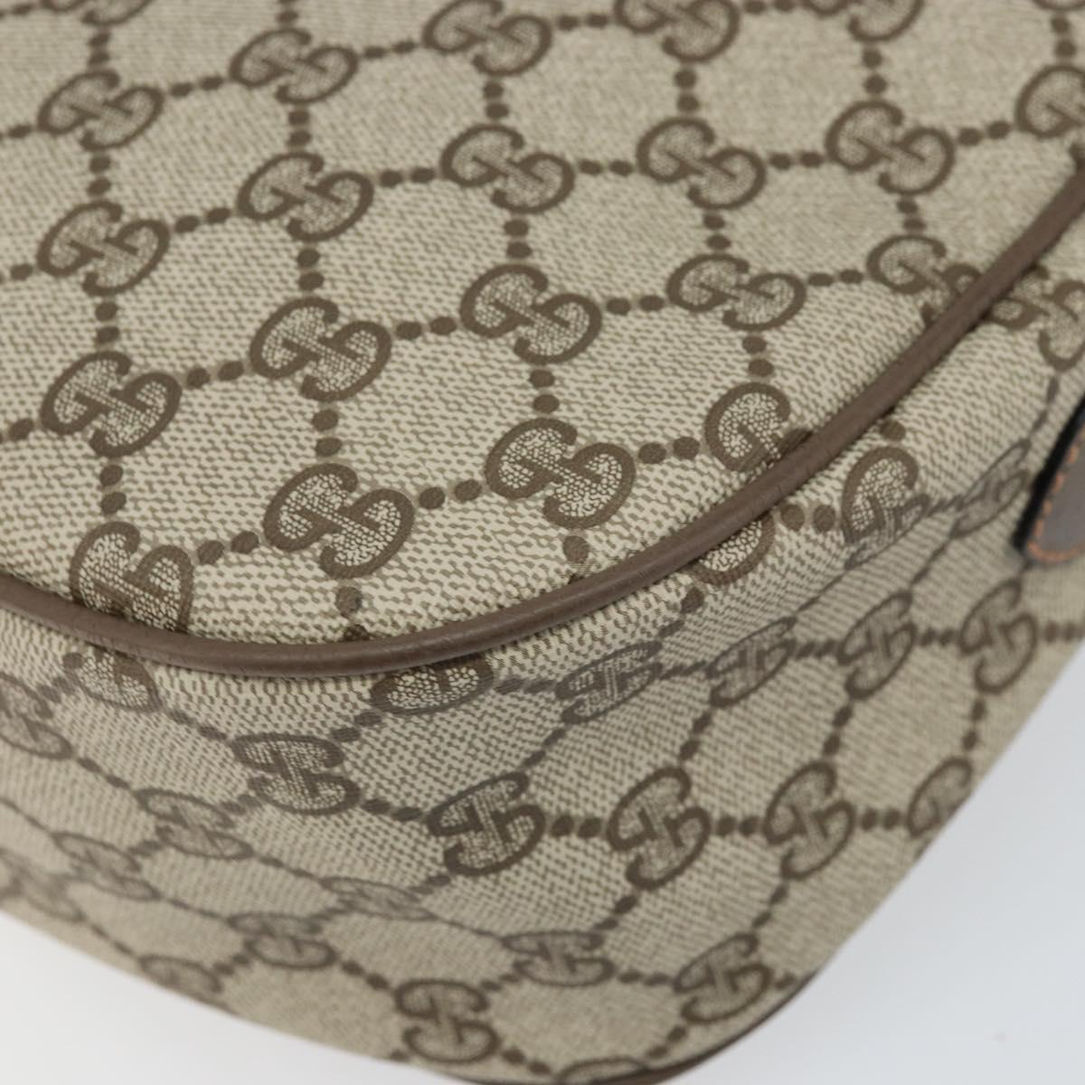 GUCCI GG Supreme Web Sherry Line Bag PVC Beige Gold 89 02 032 Auth 170109