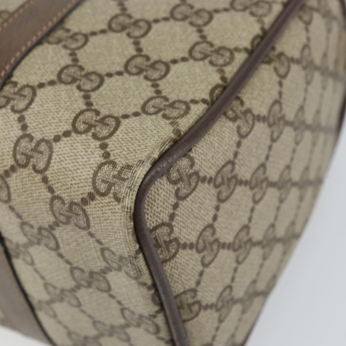 GUCCI GG Supreme Web Sherry Line Hand Bag PVC Beige Gold 39 02 006 Auth 170110