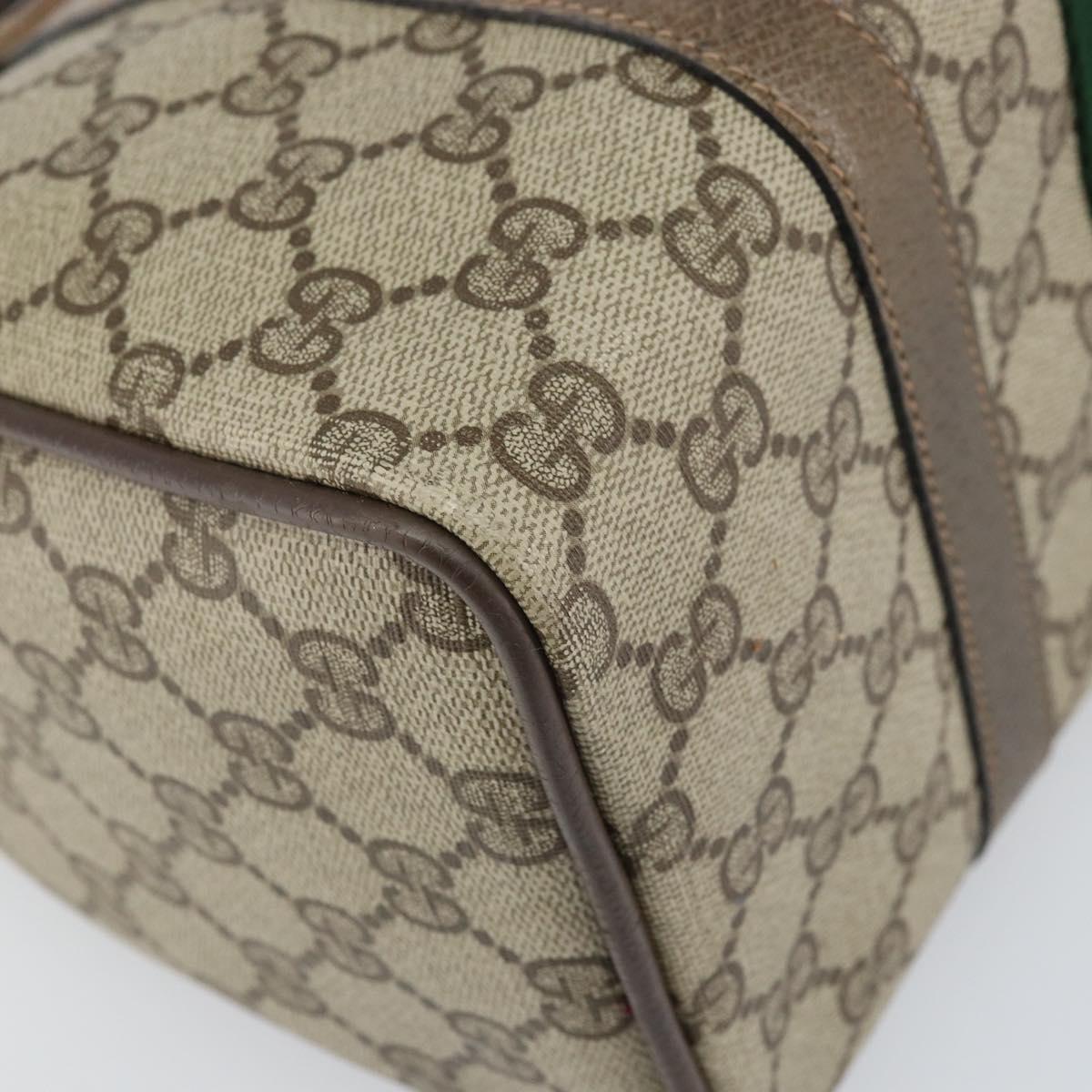 GUCCI GG Supreme Web Sherry Line Hand Bag PVC Beige Gold 39 02 006 Auth 170110