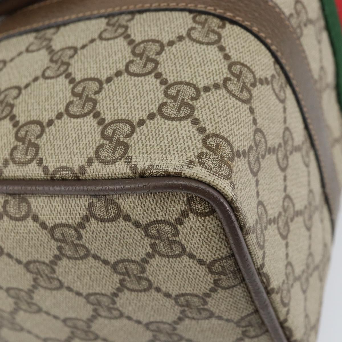 GUCCI GG Supreme Web Sherry Line Hand Bag PVC Beige Gold 39 02 006 Auth 170110