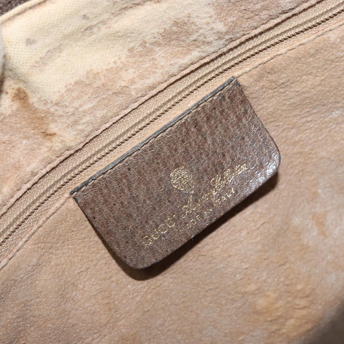 GUCCI GG Supreme Web Sherry Line Hand Bag PVC Beige Gold 39 02 006 Auth 170110