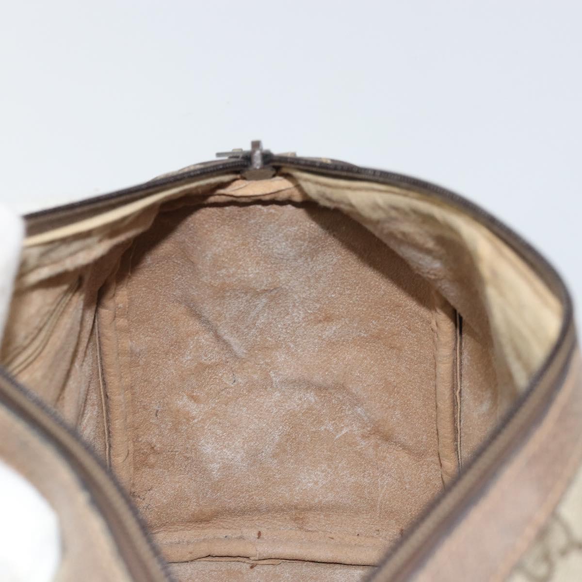 GUCCI GG Supreme Web Sherry Line Hand Bag PVC Beige Gold 39 02 006 Auth 170110