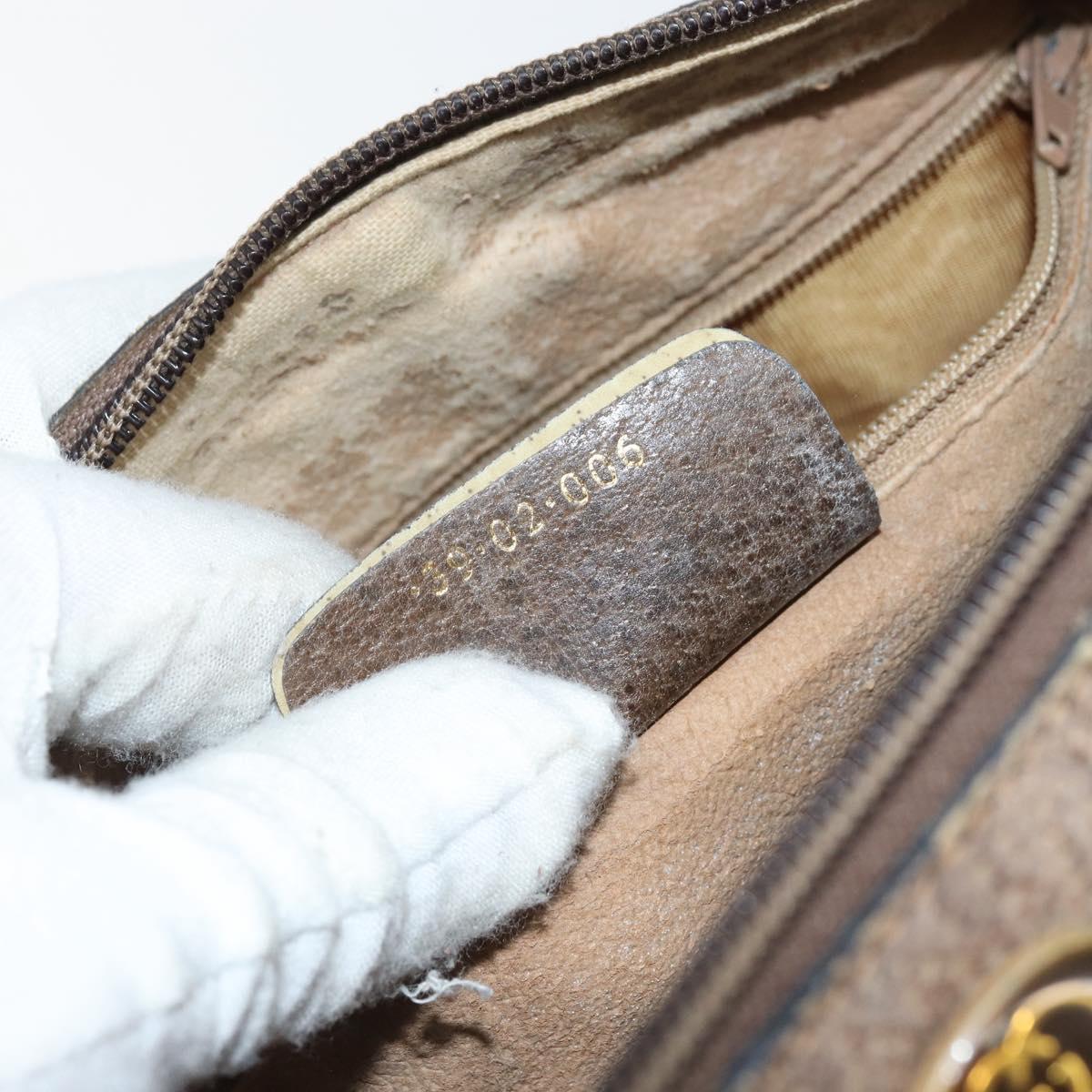 GUCCI GG Supreme Web Sherry Line Hand Bag PVC Beige Gold 39 02 006 Auth 170110