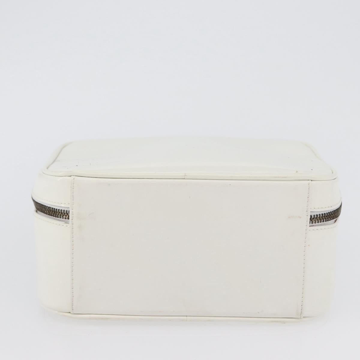 GUCCI Bamboo Vanity Hand Bag Patent 2way White Gold 000 270 0323 Auth 170112