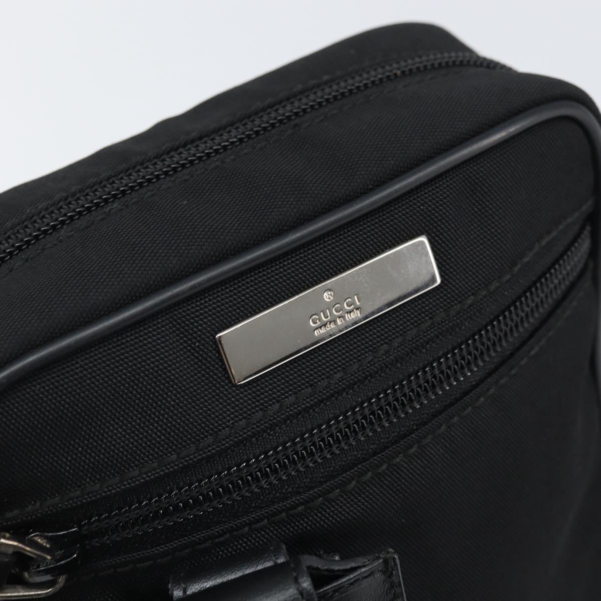 GUCCI Shoulder Bag Nylon Black Silver 018 1619 Auth 170116