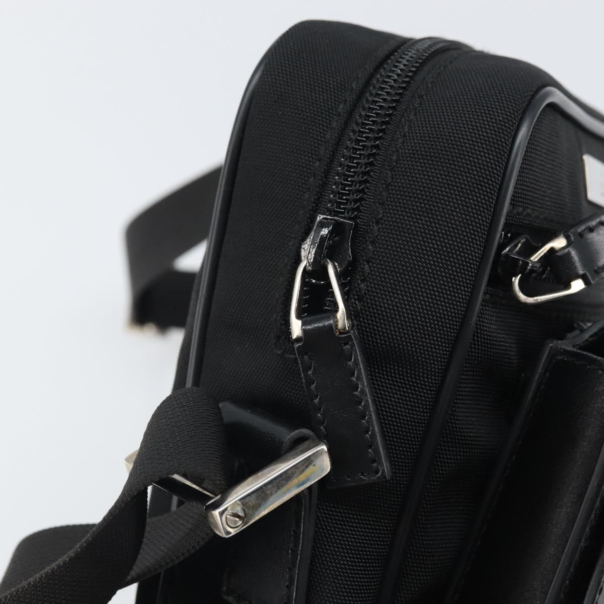 GUCCI Shoulder Bag Nylon Black Silver 018 1619 Auth 170116