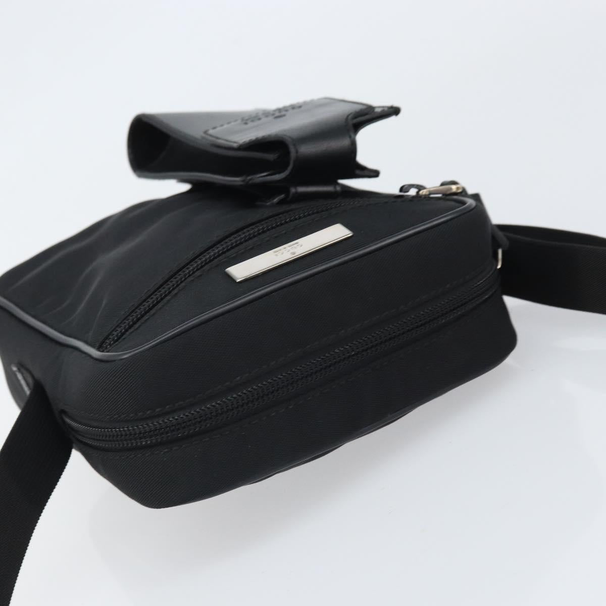 GUCCI Shoulder Bag Nylon Black Silver 018 1619 Auth 170116