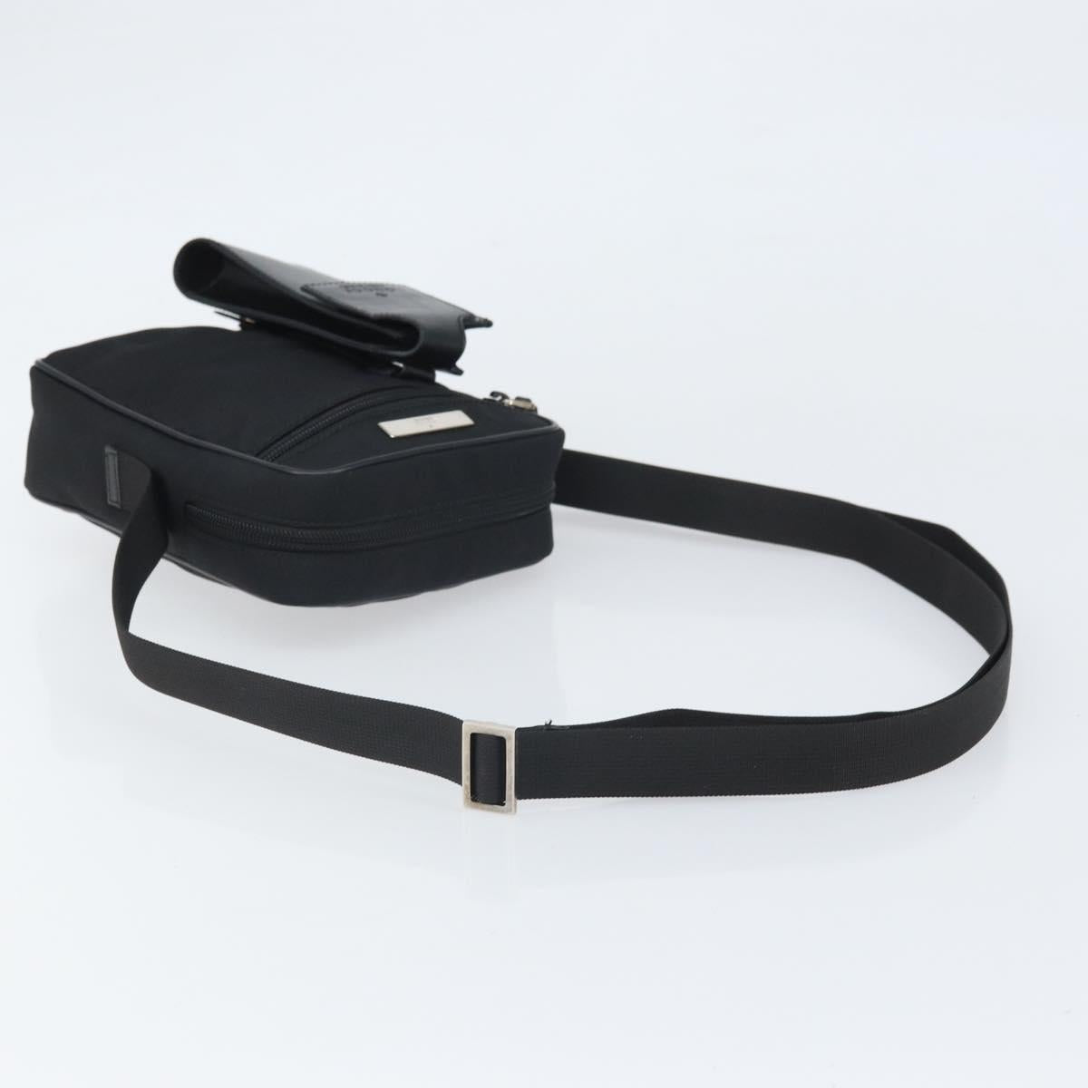 GUCCI Shoulder Bag Nylon Black Silver 018 1619 Auth 170116