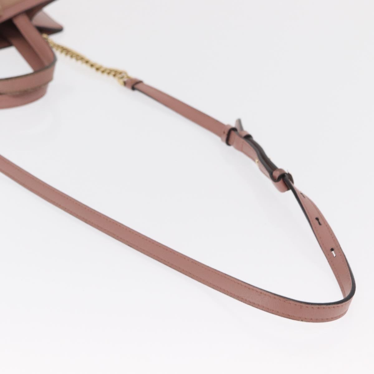 Salvatore Ferragamo Vala Hand Bag Leather 2way Pink Gold Auth 170124