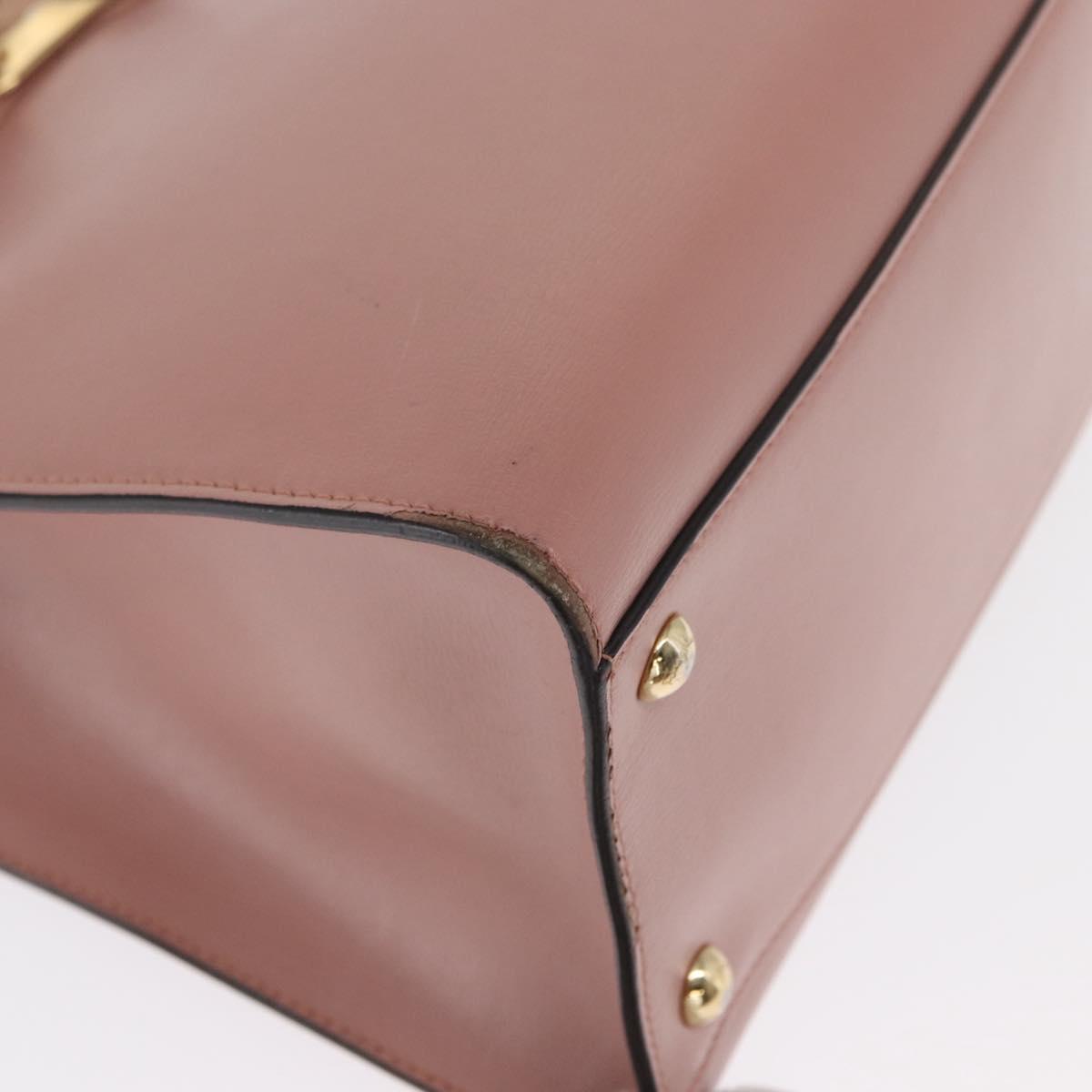 Salvatore Ferragamo Vala Hand Bag Leather 2way Pink Gold Auth 170124