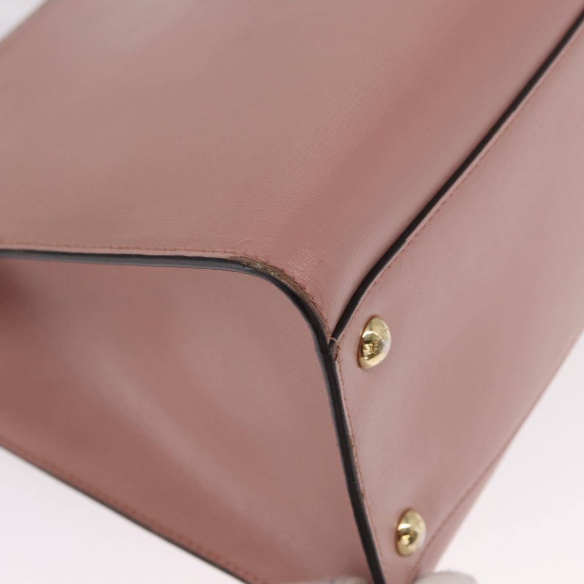 Salvatore Ferragamo Vala Hand Bag Leather 2way Pink Gold Auth 170124