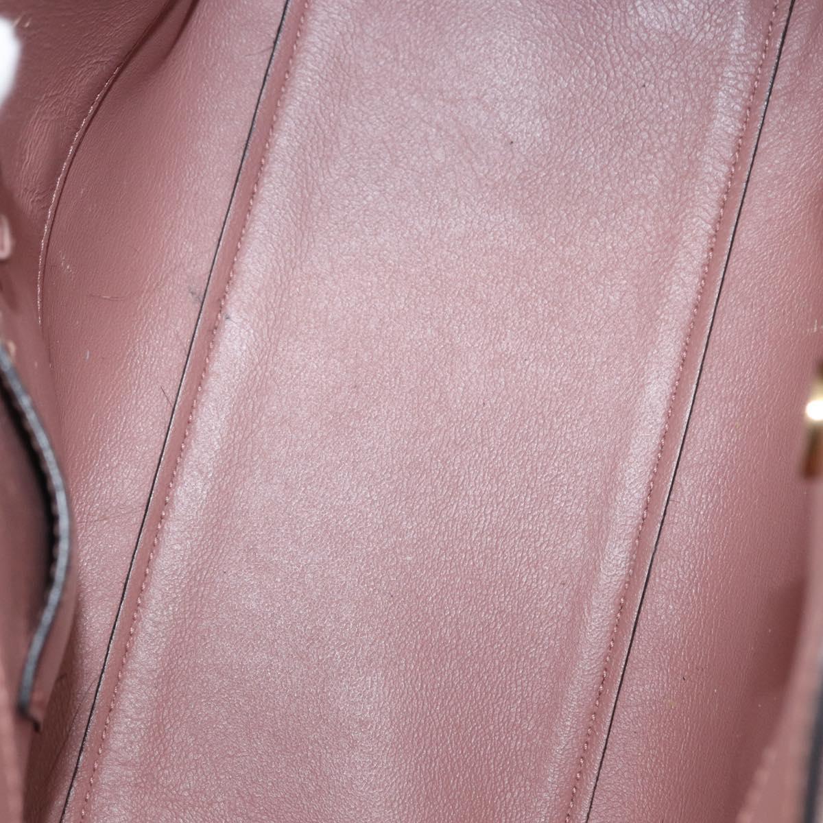 Salvatore Ferragamo Vala Hand Bag Leather 2way Pink Gold Auth 170124