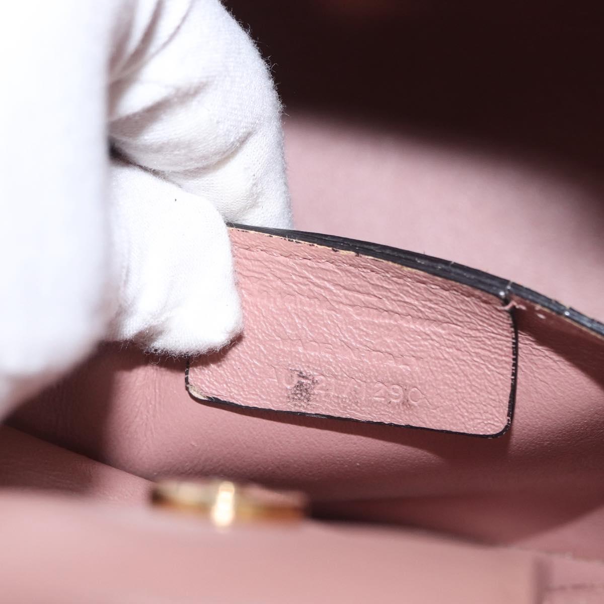 Salvatore Ferragamo Vala Hand Bag Leather 2way Pink Gold Auth 170124