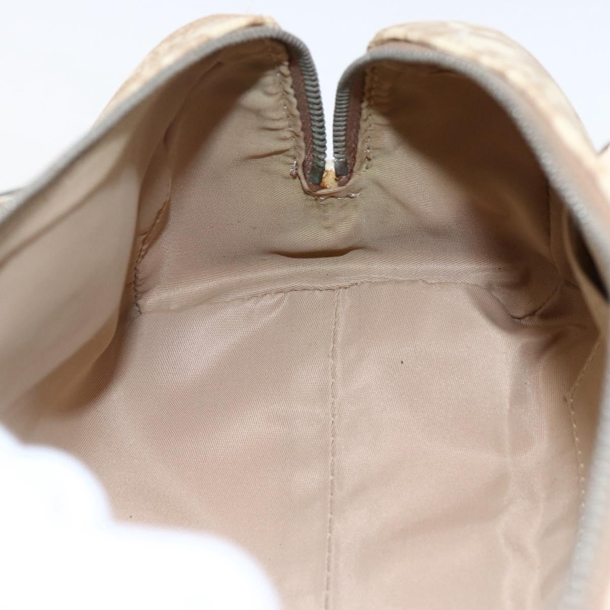 Christian Dior Trotter Canvas Hand Bag PVC Beige Silver Auth 170126V