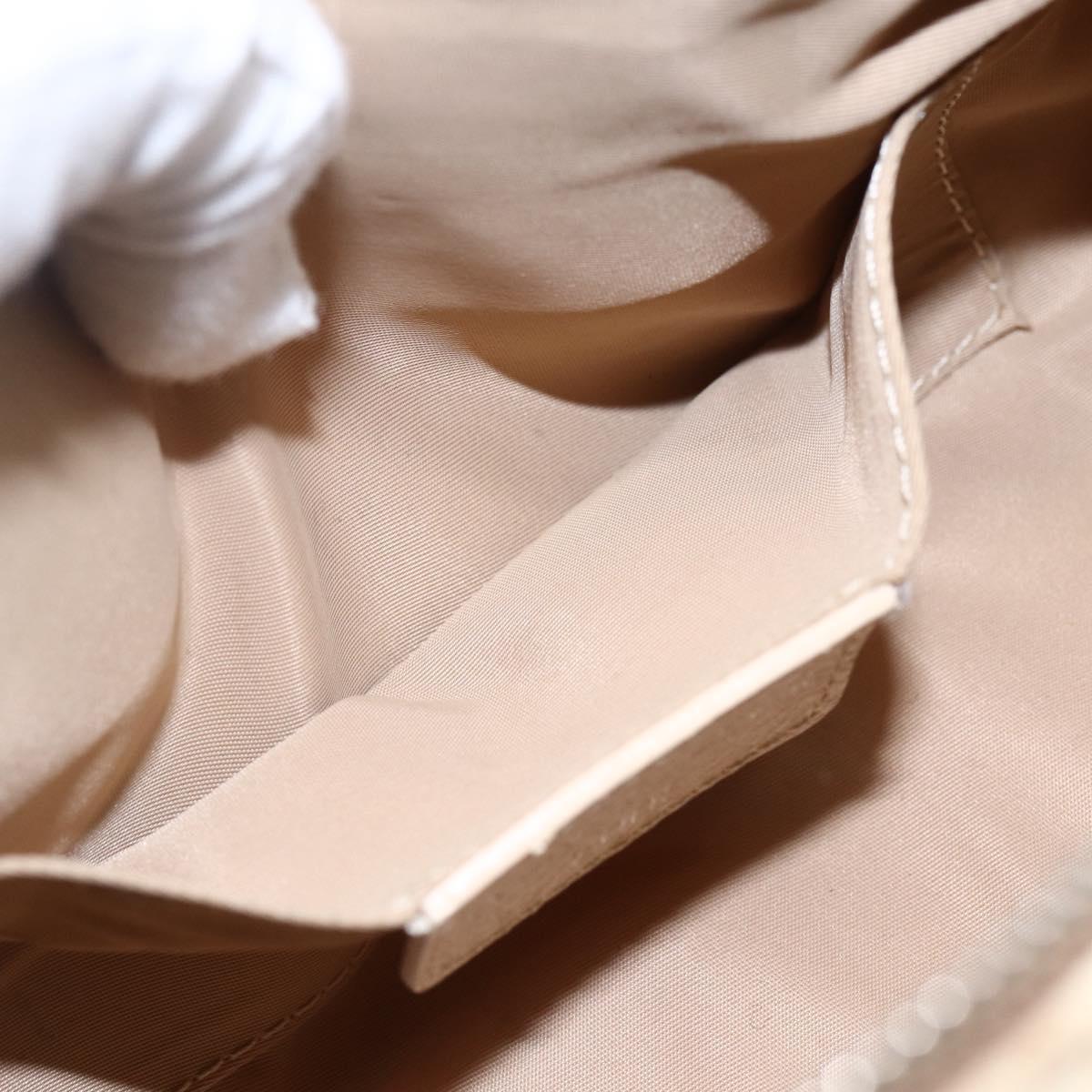 Christian Dior Trotter Canvas Hand Bag PVC Beige Silver Auth 170126V