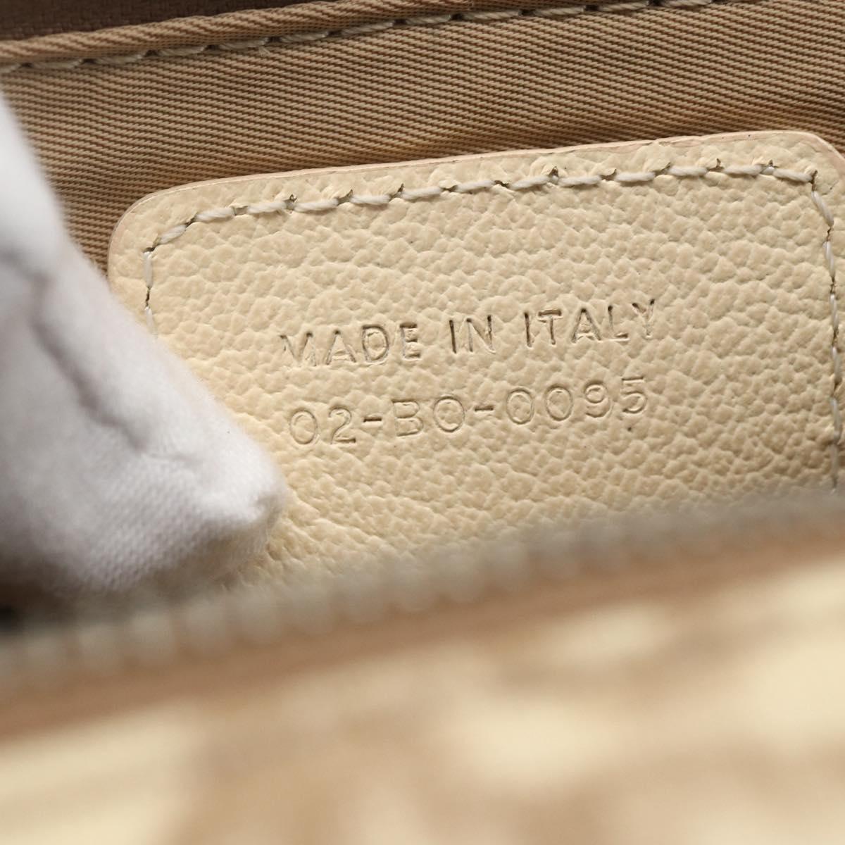 Christian Dior Trotter Canvas Hand Bag PVC Beige Silver Auth 170126V