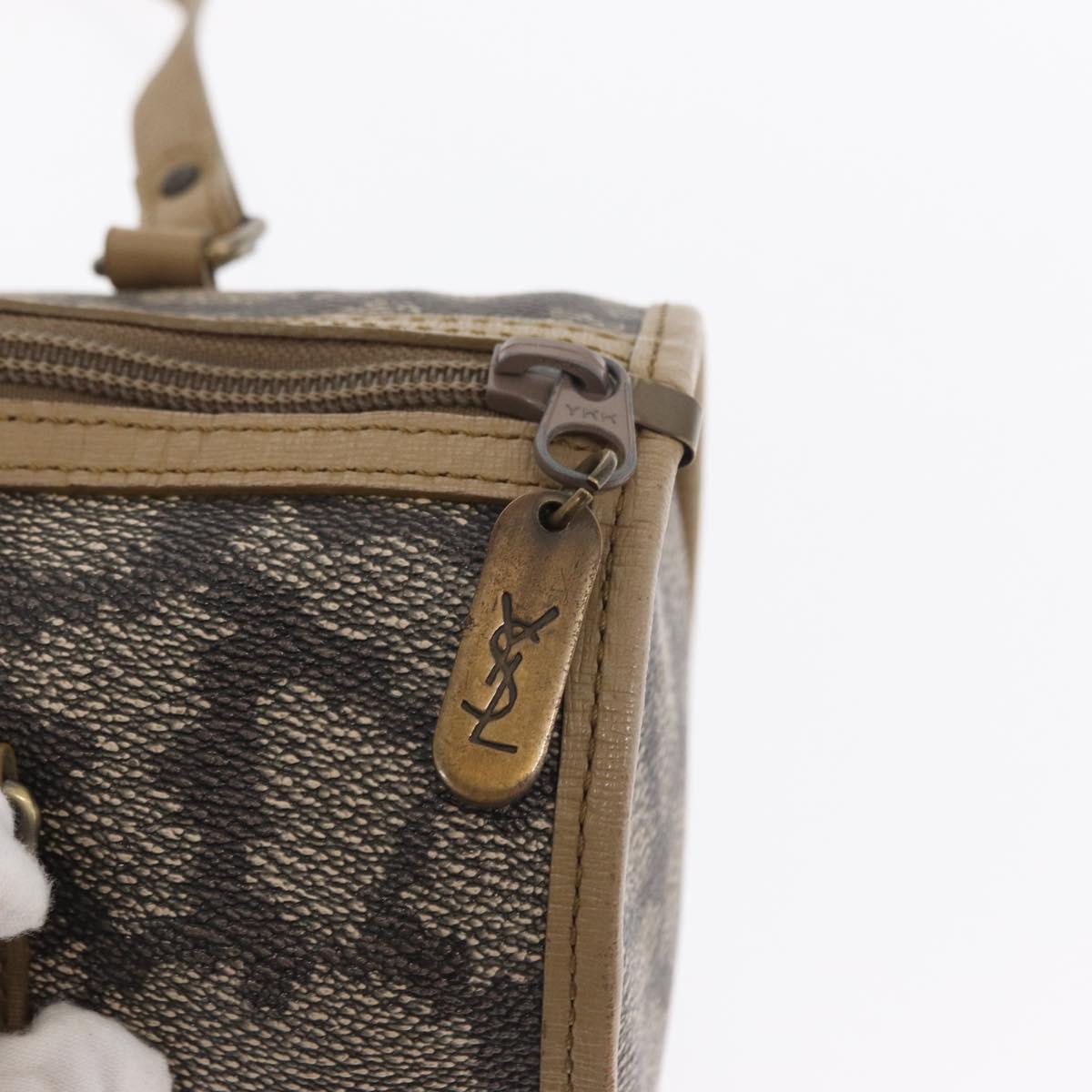 SAINT LAURENT Hand Bag Leather Beige Auth 170128