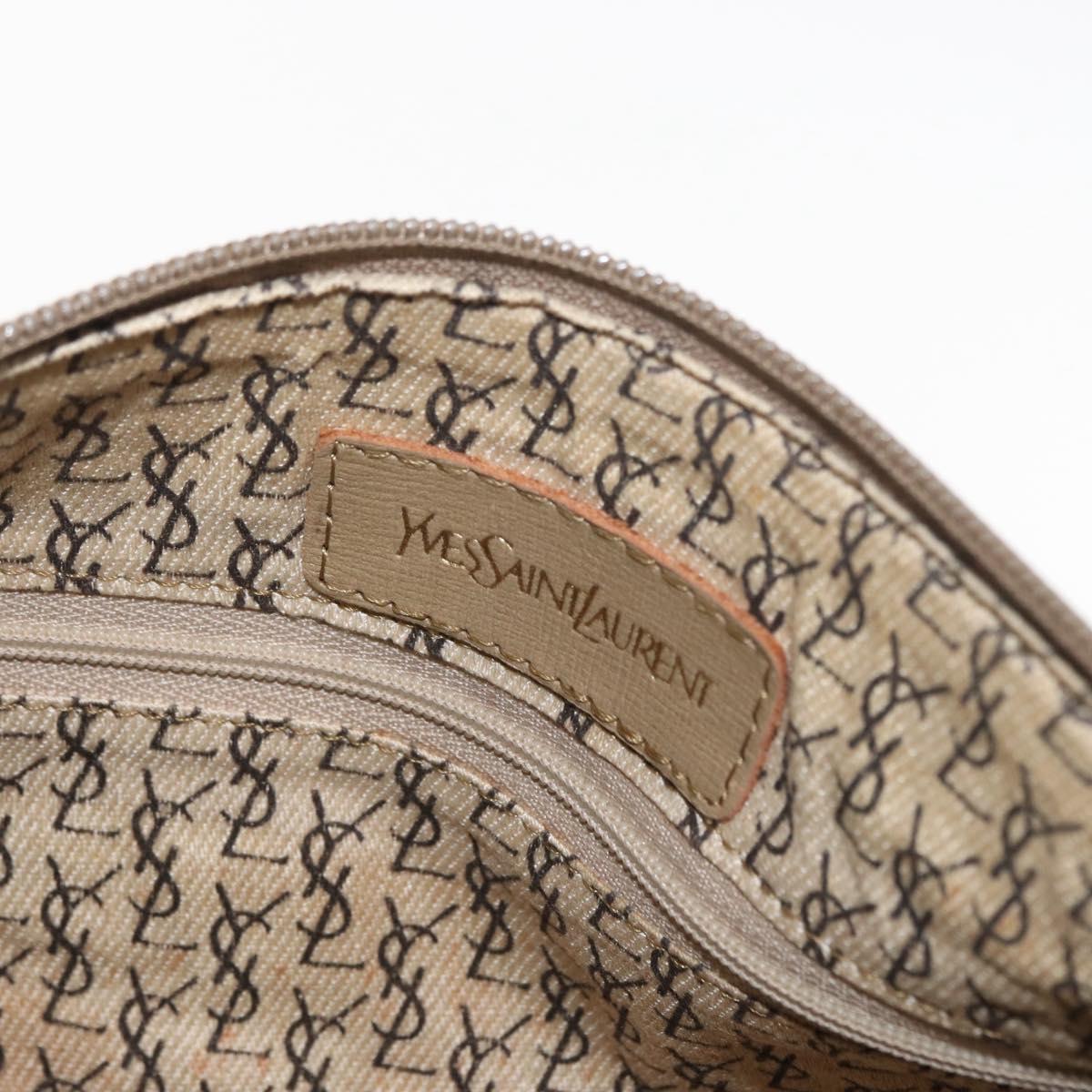 SAINT LAURENT Hand Bag Leather Beige Auth 170128