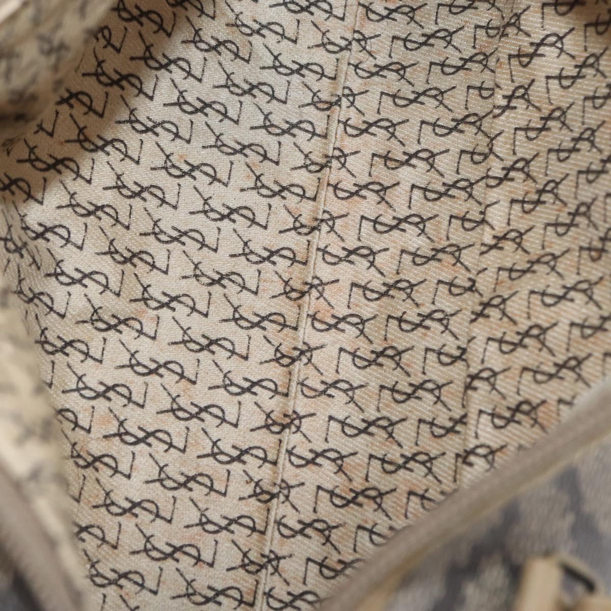 SAINT LAURENT Hand Bag Leather Beige Auth 170128