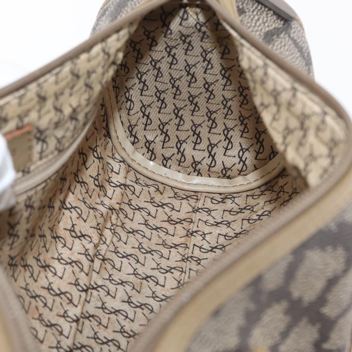 SAINT LAURENT Hand Bag Leather Beige Auth 170128