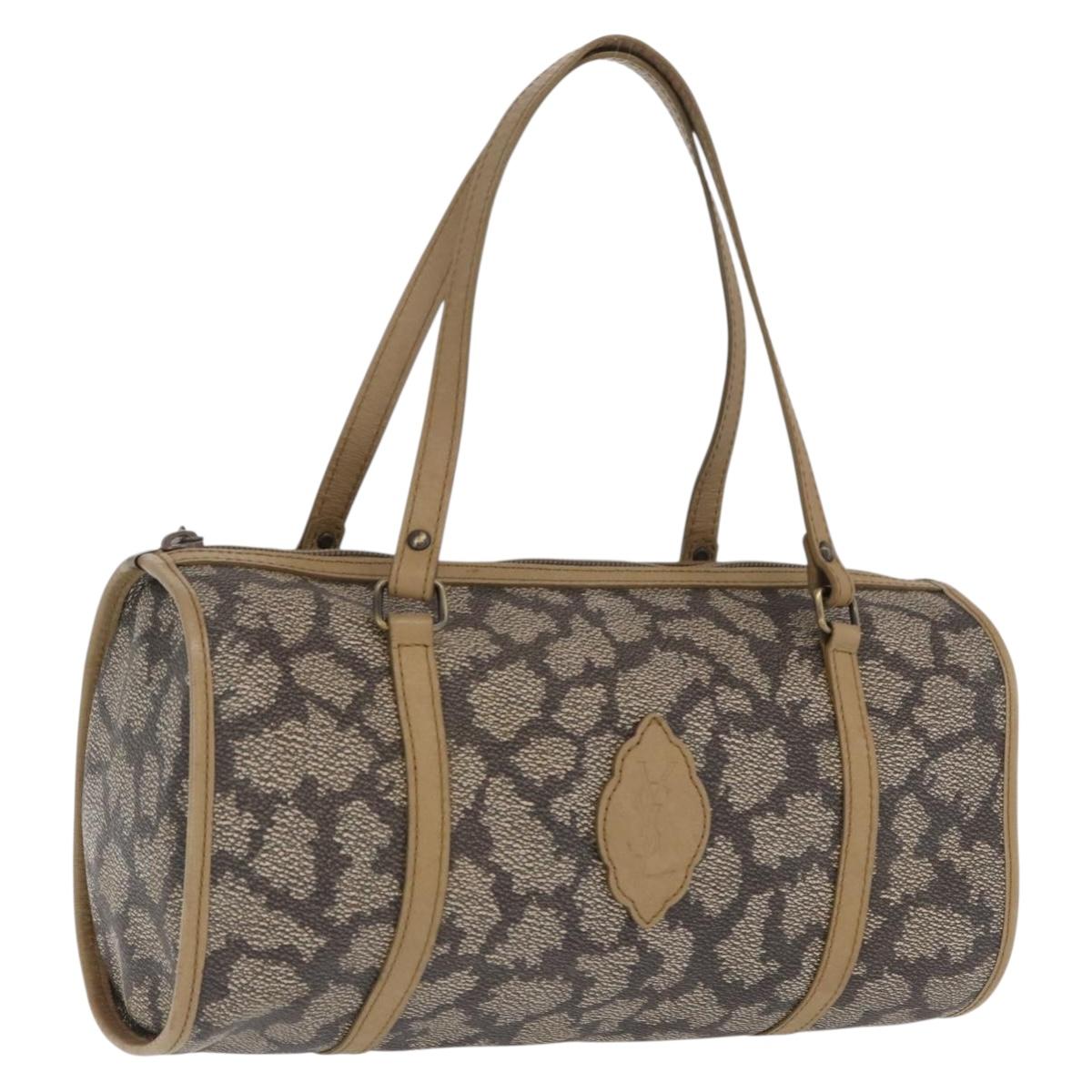 SAINT LAURENT Hand Bag Leather Beige Auth 170128