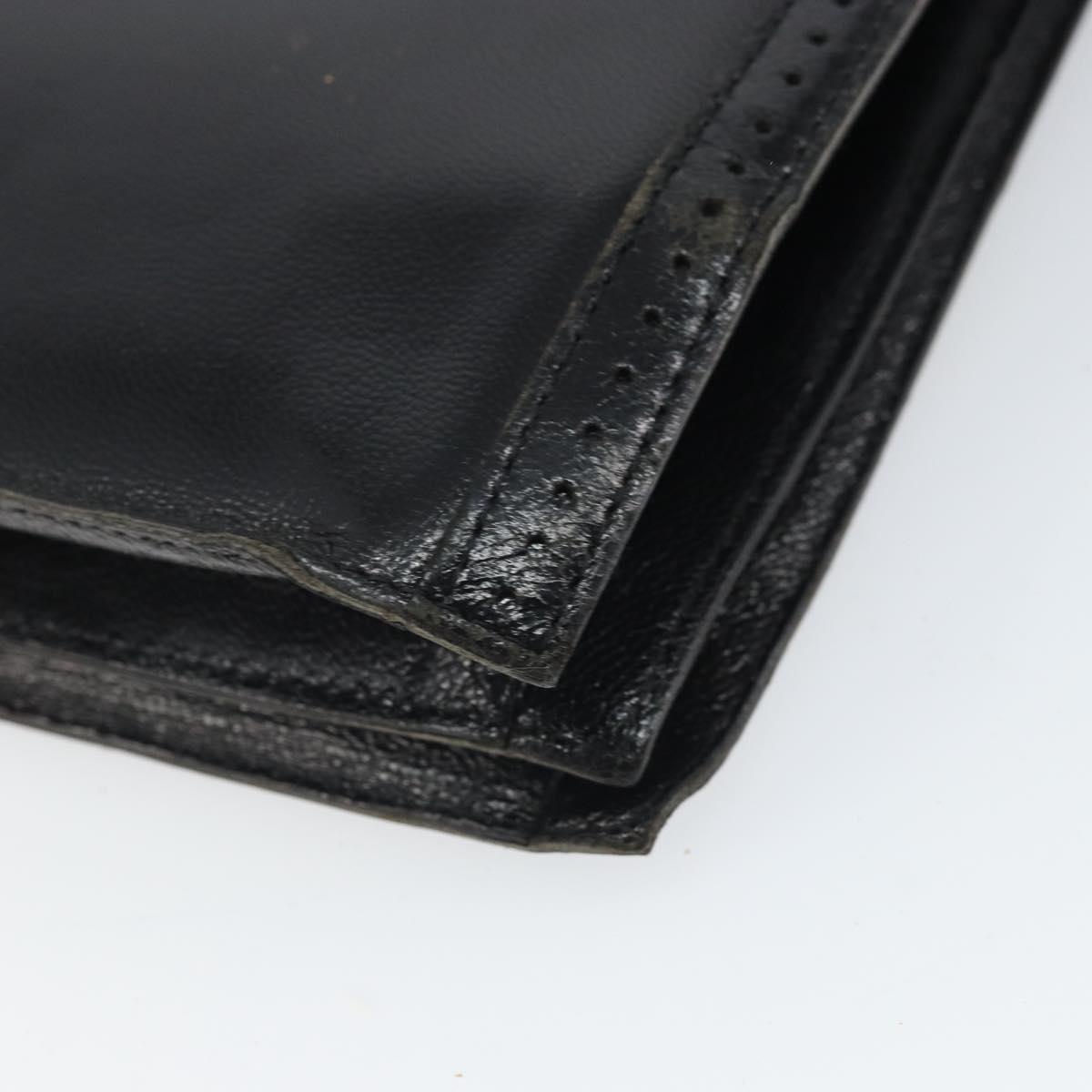 SAINT LAURENT Shoulder Bag Leather Black Gold Auth 170129