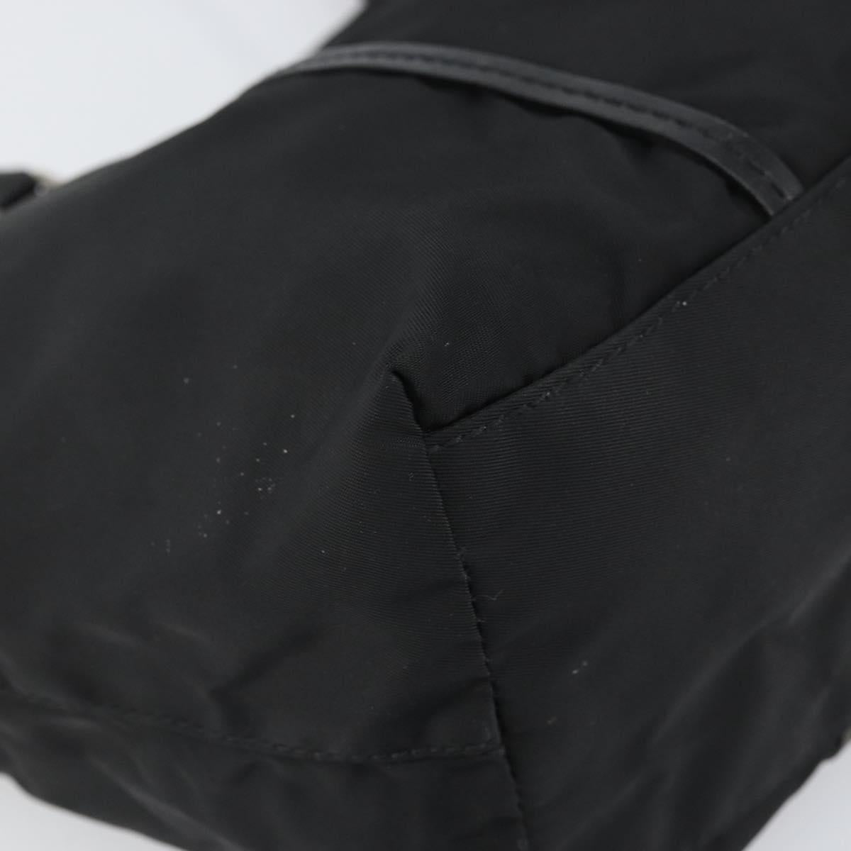 PRADA Tote Bag Nylon Black Silver Auth 170131