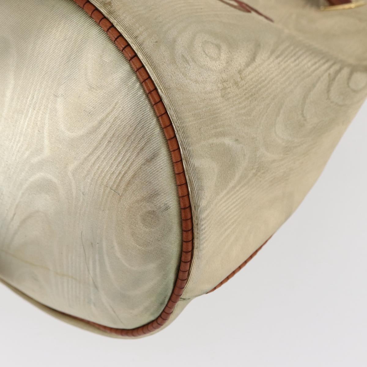 LOEWE Anagram Shoulder Bag Leather Gold Auth 170134