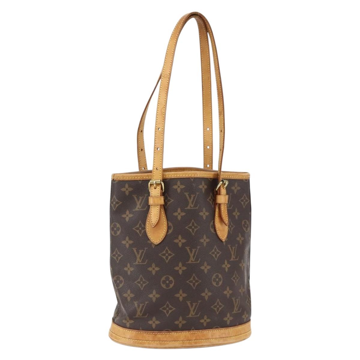 LOUIS VUITTON Monogram Bucket PM Shoulder Bag M42238 LV Auth 170155