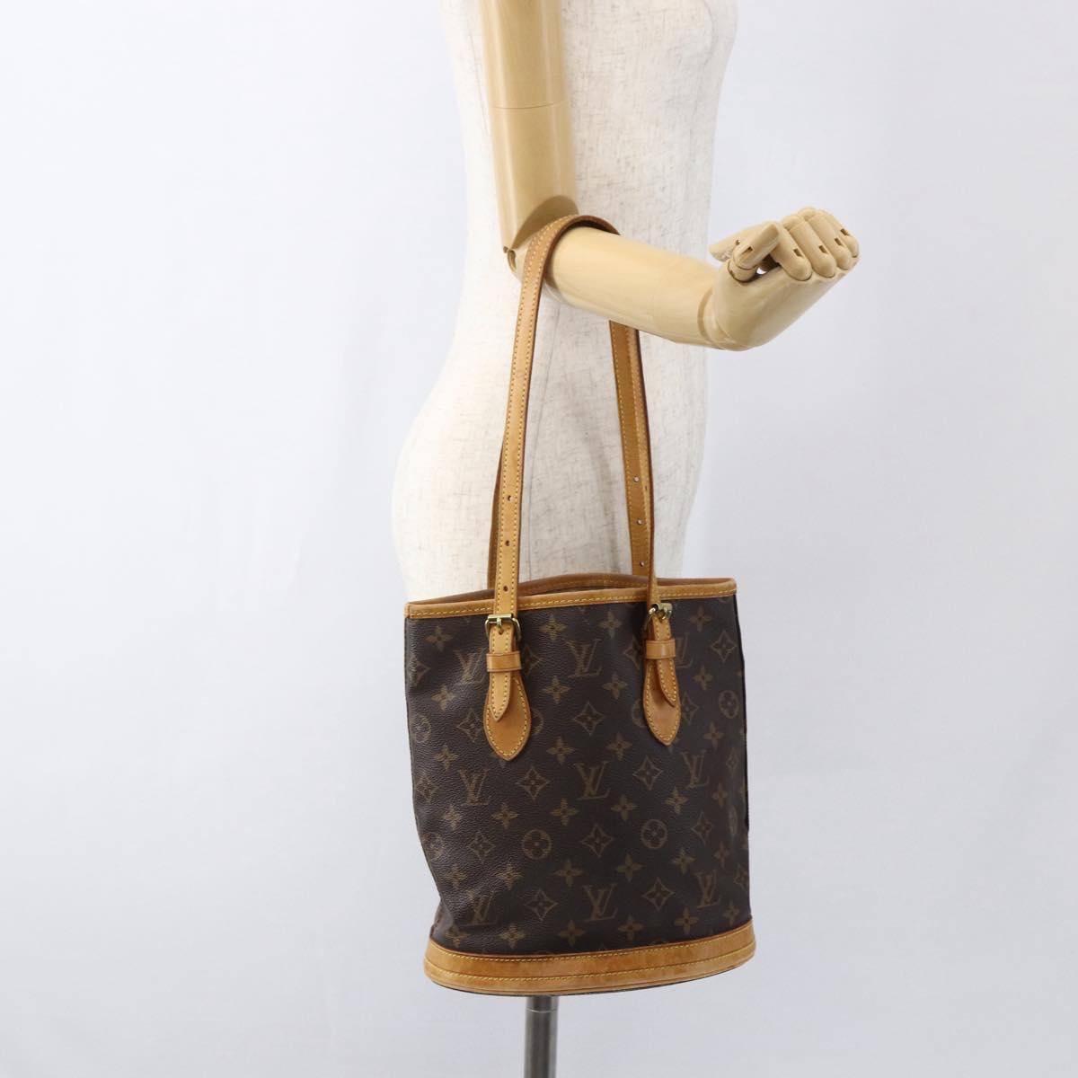 LOUIS VUITTON Monogram Bucket PM Shoulder Bag M42238 LV Auth 170155