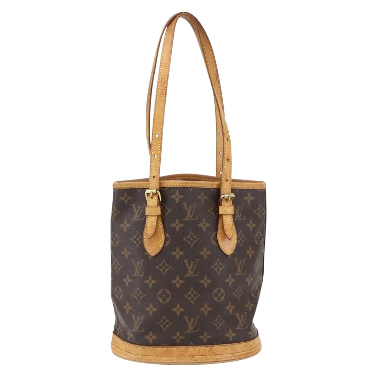 LOUIS VUITTON Monogram Bucket PM Shoulder Bag M42238 LV Auth 170155