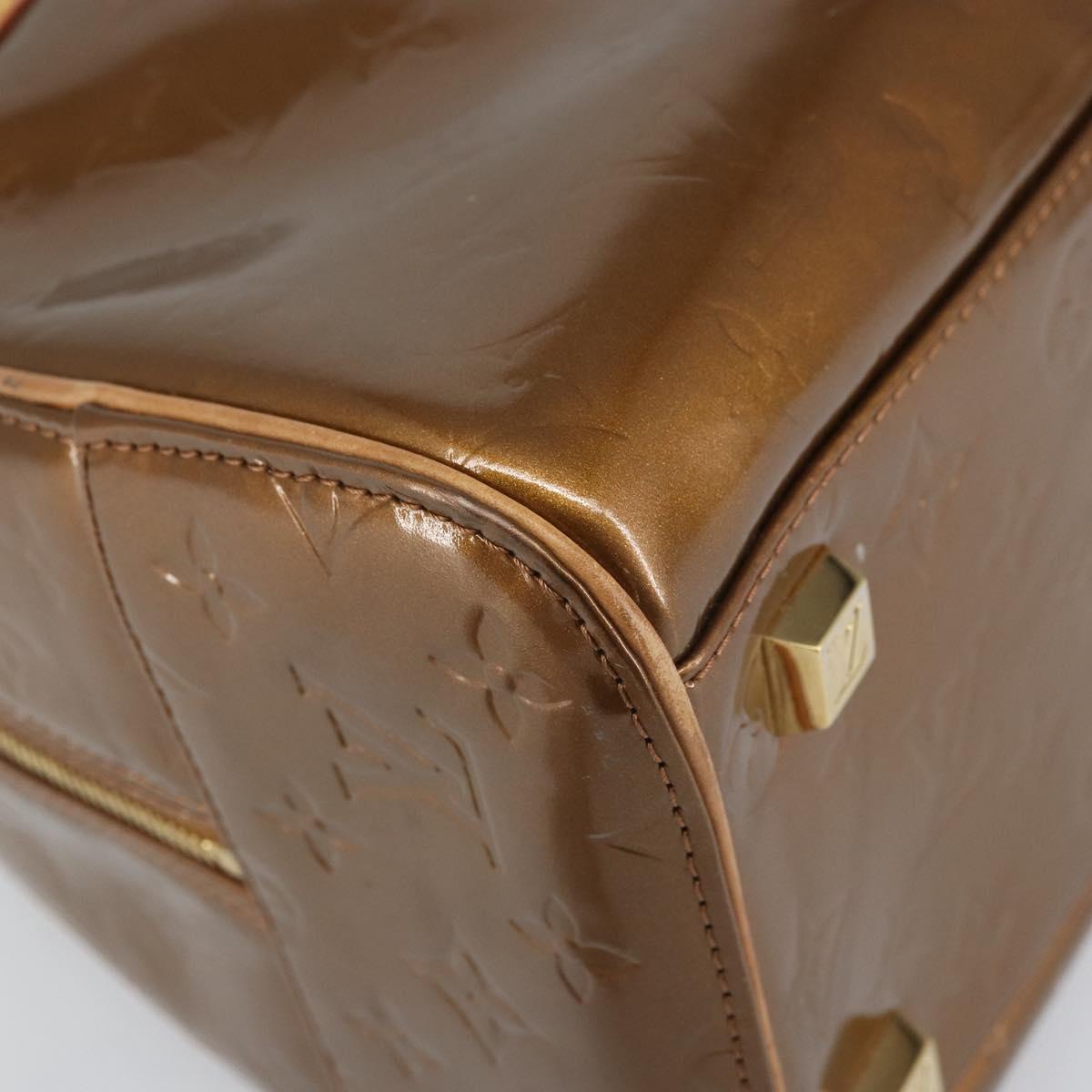 LOUIS VUITTON Monogram Vernis Tompkins Square Bag Bronze M91103 Auth 170176