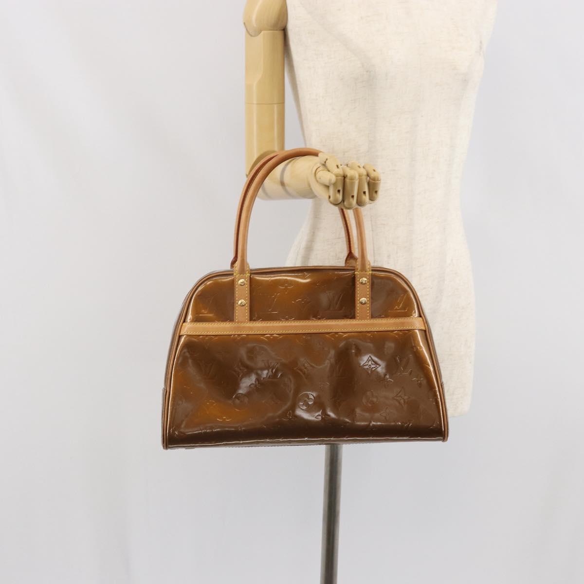 LOUIS VUITTON Monogram Vernis Tompkins Square Bag Bronze M91103 Auth 170176