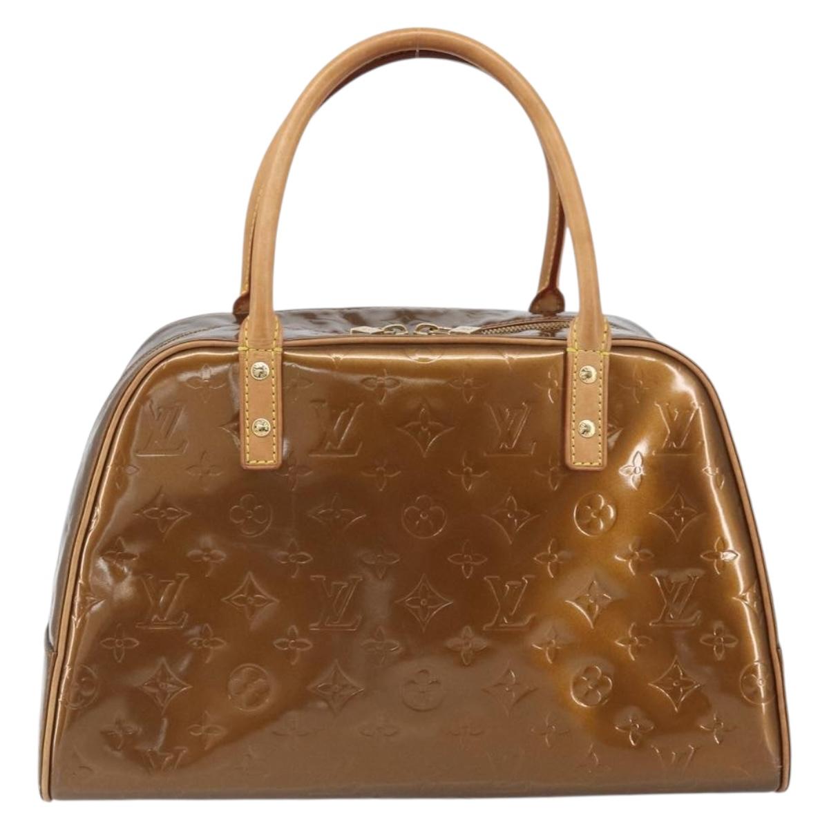 LOUIS VUITTON Monogram Vernis Tompkins Square Bag Bronze M91103 Auth 170176