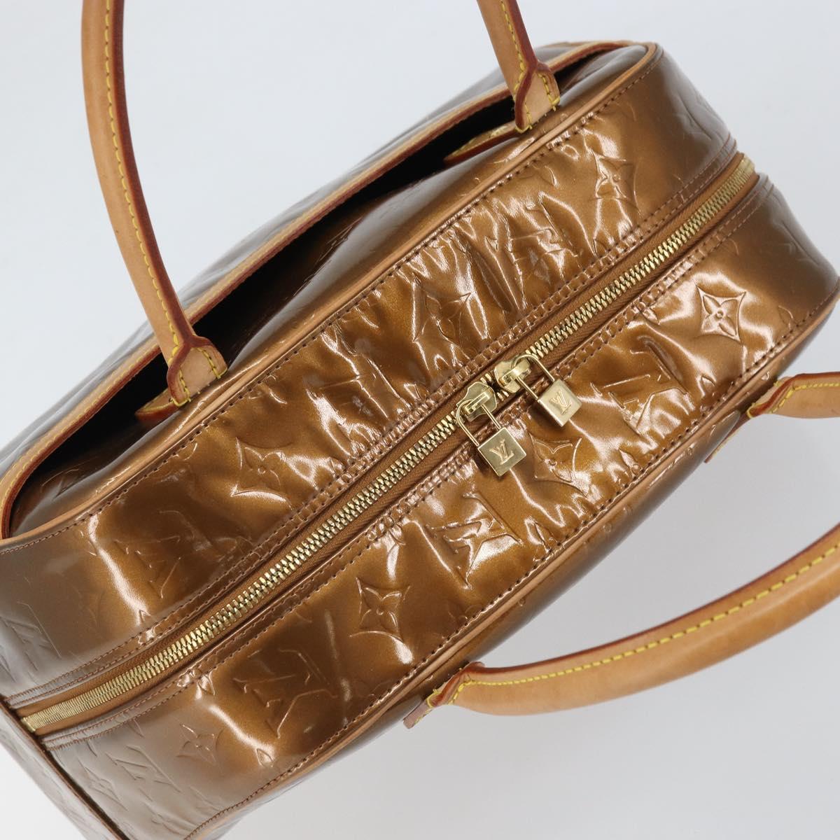 LOUIS VUITTON Monogram Vernis Tompkins Square Bag Bronze M91103 Auth 170176