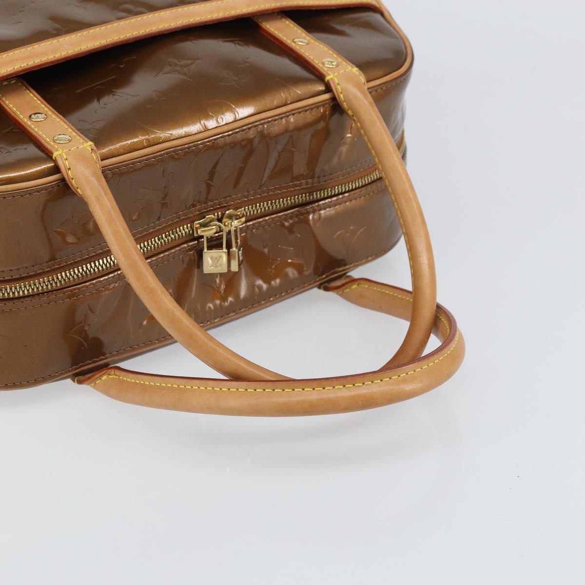 LOUIS VUITTON Monogram Vernis Tompkins Square Bag Bronze M91103 Auth 170176