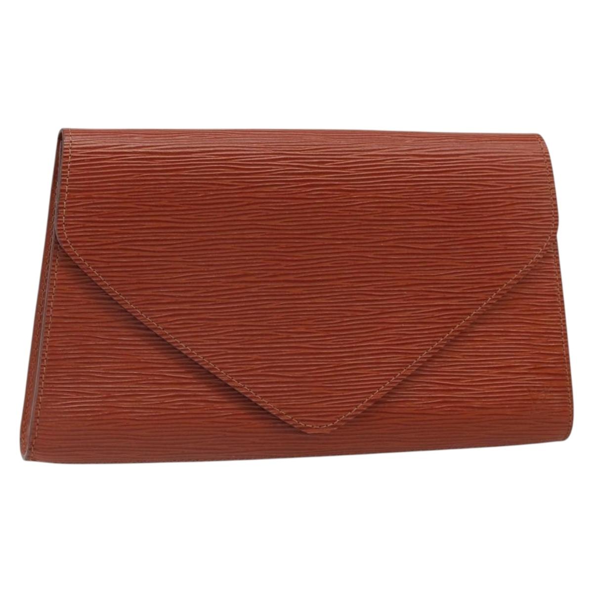 LOUIS VUITTON Epi Art Deco Clutch Bag Brown M52633 LV Auth 170194