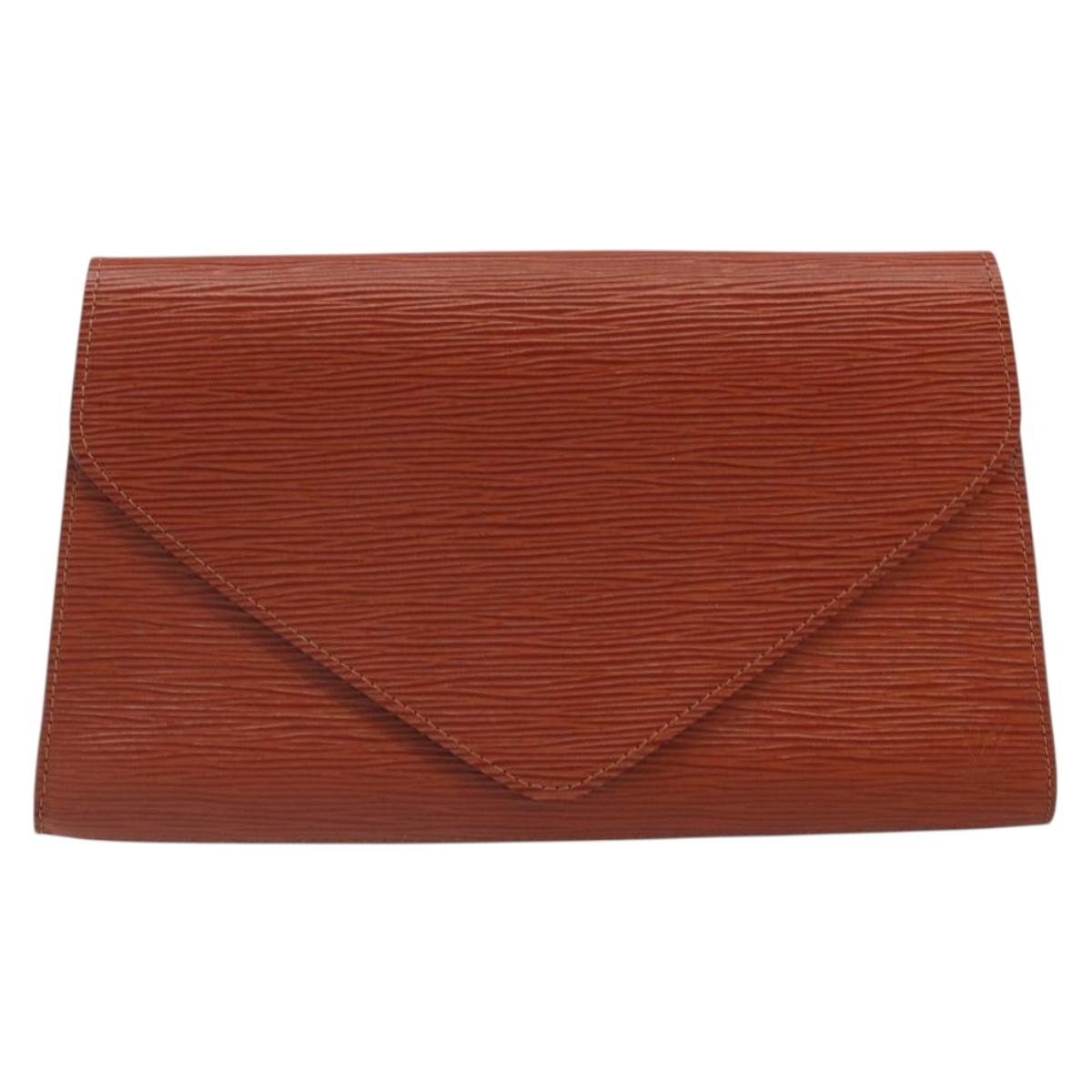 LOUIS VUITTON Epi Art Deco Clutch Bag Brown M52633 LV Auth 170194