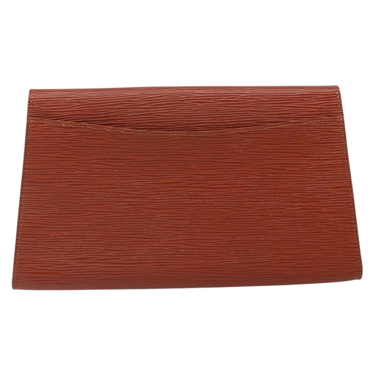 LOUIS VUITTON Epi Art Deco Clutch Bag Brown M52633 LV Auth 170194