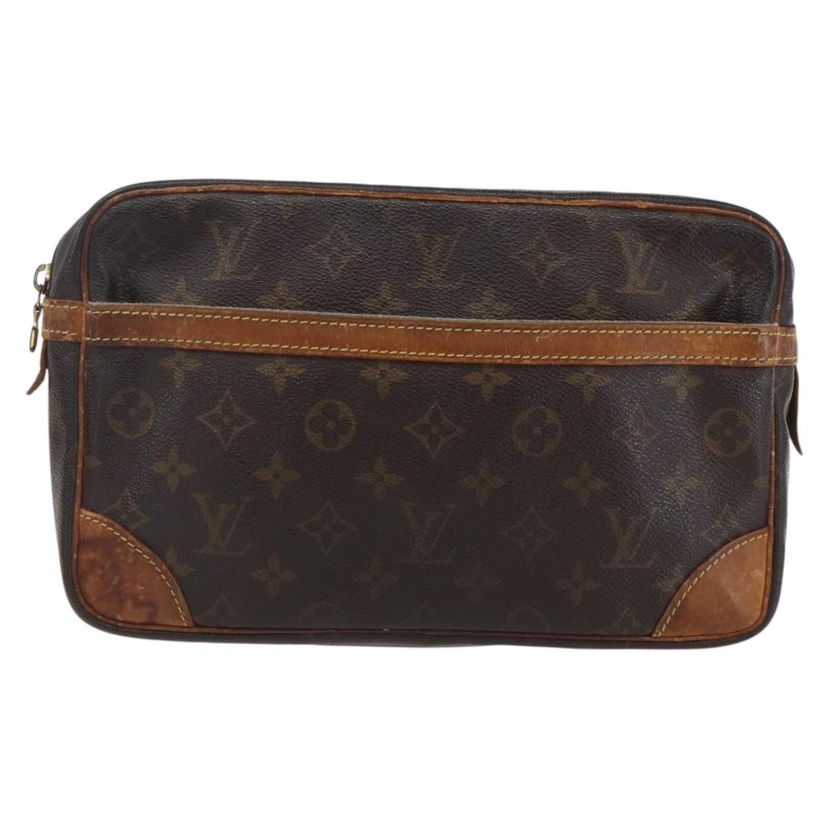 LOUIS VUITTON Monogram Compiegne 28 Clutch Bag M51845 LV Auth 170209
