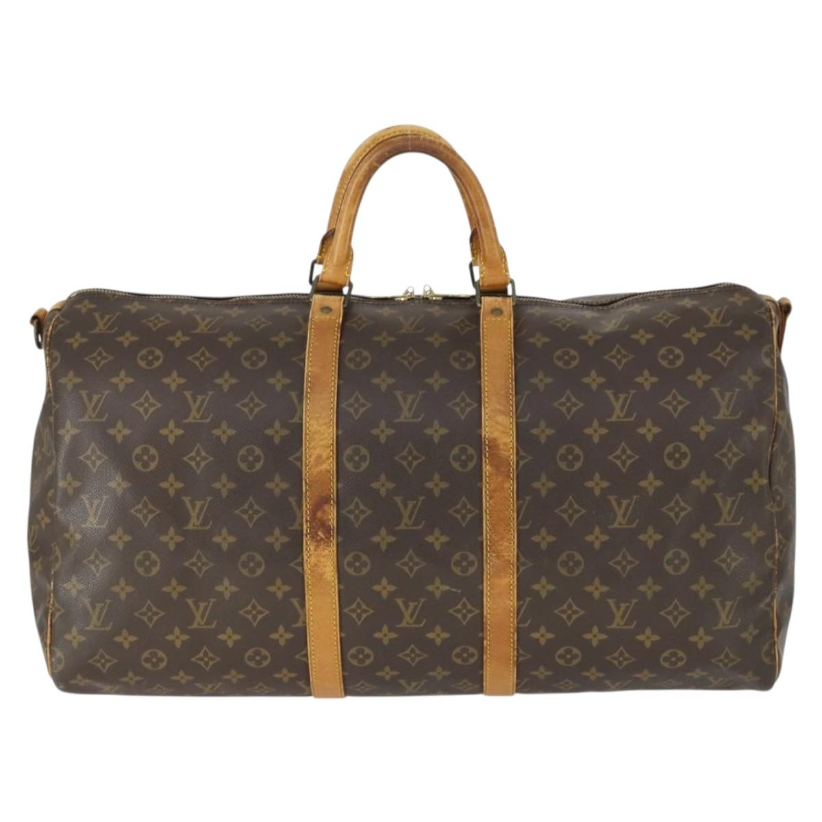 LOUIS VUITTON Monogram Keepall Bandouliere 55 Boston Bag M41414 LV Auth 170219