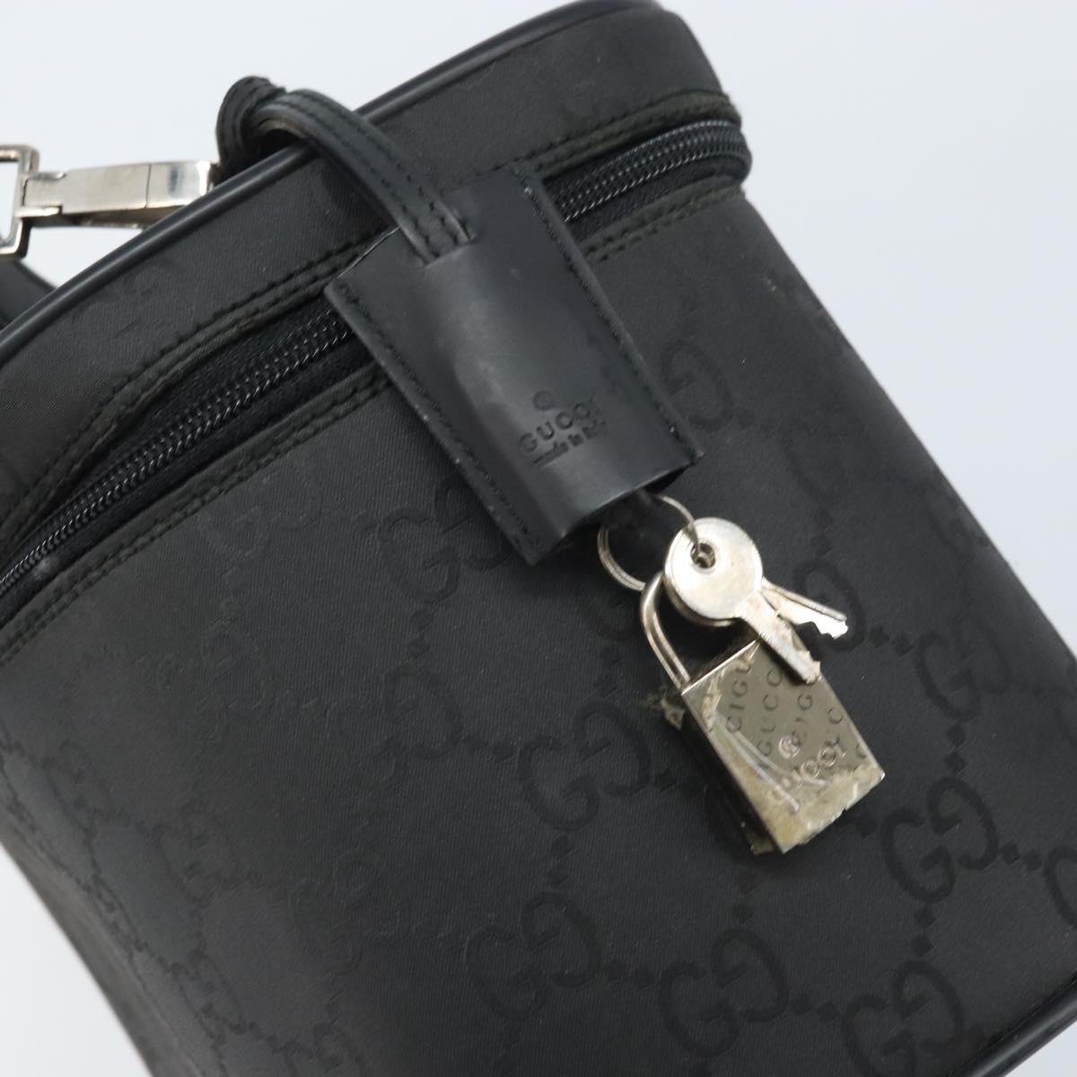 GUCCI GG Canvas Hand Bag 2way Black Silver 013 0081 Auth 170244