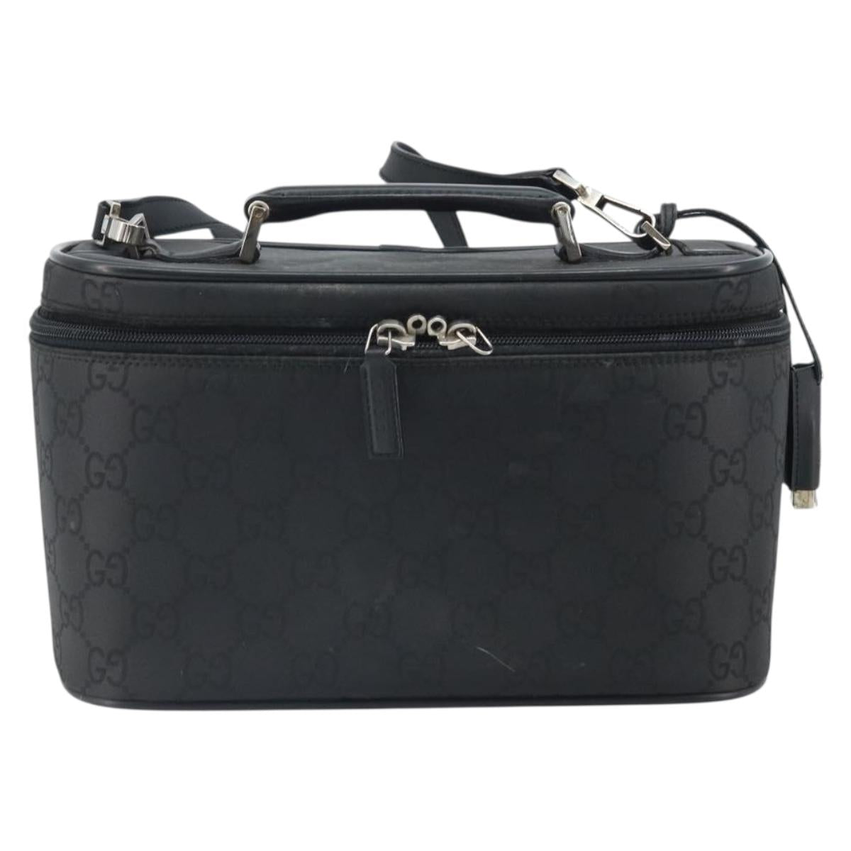 GUCCI GG Canvas Hand Bag 2way Black Silver 013 0081 Auth 170244
