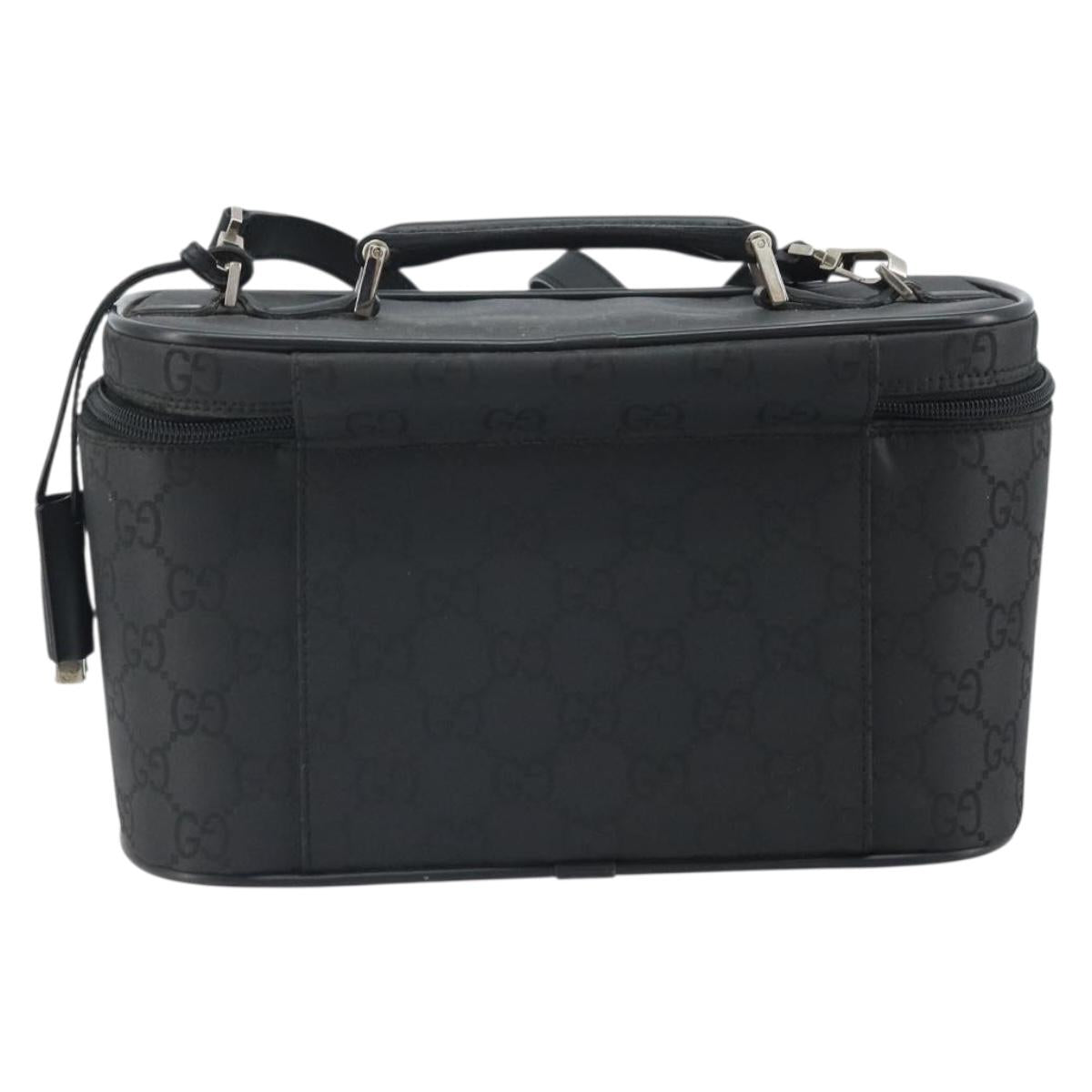 GUCCI GG Canvas Hand Bag 2way Black Silver 013 0081 Auth 170244