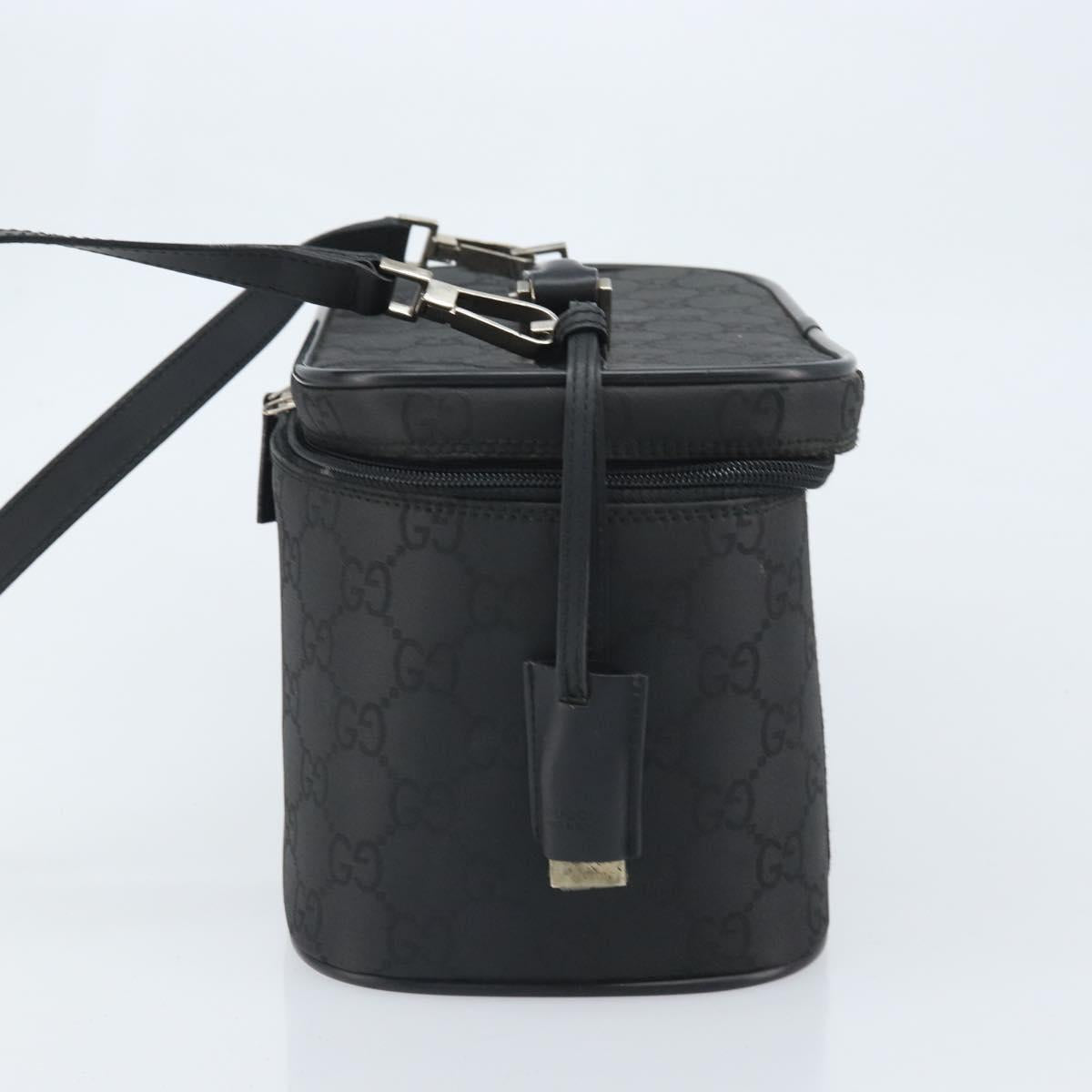 GUCCI GG Canvas Hand Bag 2way Black Silver 013 0081 Auth 170244
