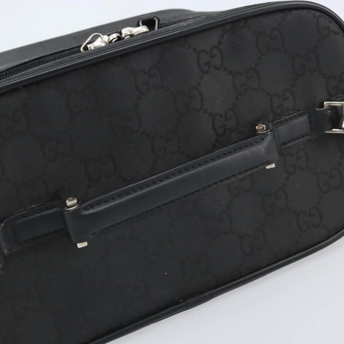 GUCCI GG Canvas Hand Bag 2way Black Silver 013 0081 Auth 170244